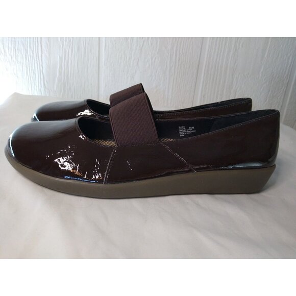 GH Bass Gallop Womens 10 M Cocoa Brown Patent Comfort Flats Elastic Band NEW - Picture 4 of 12